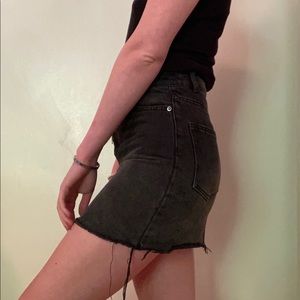 Black Denim Mini Skirt